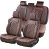 imageCoverado Car Seat Covers Full Set Faux Leather Seat Covers for Car Waterproof Car Seat Protectors 5 Seats Automotive Seat Covers Universal Fit for Most Cars SUV Trucks BlackampampWhiteACoffee