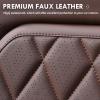 imageCoverado Car Seat Covers Full Set Faux Leather Seat Covers for Car Waterproof Car Seat Protectors 5 Seats Automotive Seat Covers Universal Fit for Most Cars SUV Trucks BlackampampWhiteACoffee