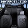 imageCoverado Car Seat Covers Full Set Faux Leather Seat Covers for Car Waterproof Car Seat Protectors 5 Seats Automotive Seat Covers Universal Fit for Most Cars SUV Trucks BlackampampWhiteABlack