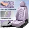 imageCoverado Car Seat Covers Full Set Faux Leather Seat Covers for Car Waterproof Car Seat Protectors 5 Seats Automotive Seat Covers Universal Fit for Most Cars SUV Trucks BlackampampWhiteAPurple