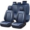 imageCoverado Car Seat Covers Full Set Faux Leather Seat Covers for Car Waterproof Car Seat Protectors 5 Seats Automotive Seat Covers Universal Fit for Most Cars SUV Trucks BlackampampWhiteABlue