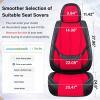 imageCoverado Car Seat Covers Full Set Faux Leather Seat Covers for Car Waterproof Car Seat Protectors 5 Seats Automotive Seat Covers Universal Fit for Most Cars SUV Trucks BlackampampWhiteFabricBlackRed