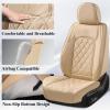 imageCoverado Car Seat Covers Full Set Faux Leather Seat Covers for Car Waterproof Car Seat Protectors 5 Seats Automotive Seat Covers Universal Fit for Most Cars SUV Trucks BlackampampWhiteABeige