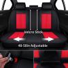 imageCoverado Car Seat Covers Full Set Faux Leather Seat Covers for Car Waterproof Car Seat Protectors 5 Seats Automotive Seat Covers Universal Fit for Most Cars SUV Trucks BlackampampWhiteFabricBlackRed