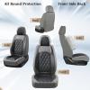 imageCoverado Car Seat Covers Full Set Faux Leather Seat Covers for Car Waterproof Car Seat Protectors 5 Seats Automotive Seat Covers Universal Fit for Most Cars SUV Trucks BlackampampWhiteAGrayBalck