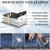 imageCoverado Car Seat Covers Full Set Faux Leather Seat Covers for Car Waterproof Car Seat Protectors 5 Seats Automotive Seat Covers Universal Fit for Most Cars SUV Trucks BlackampampWhiteABlue
