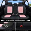 imageCoverado Car Seat Covers Full Set Faux Leather Seat Covers for Car Waterproof Car Seat Protectors 5 Seats Automotive Seat Covers Universal Fit for Most Cars SUV Trucks BlackampampWhiteABlackPink