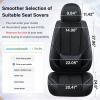 imageCoverado Car Seat Covers Full Set Faux Leather Seat Covers for Car Waterproof Car Seat Protectors 5 Seats Automotive Seat Covers Universal Fit for Most Cars SUV Trucks BlackampampWhiteFabricBlack