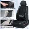 imageCoverado Car Seat Covers Full Set Faux Leather Seat Covers for Car Waterproof Car Seat Protectors 5 Seats Automotive Seat Covers Universal Fit for Most Cars SUV Trucks BlackampampWhiteFabricBlack