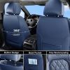 imageCoverado Car Seat Covers Full Set Faux Leather Seat Covers for Car Waterproof Car Seat Protectors 5 Seats Automotive Seat Covers Universal Fit for Most Cars SUV Trucks BlackampampWhiteABlue