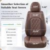 imageCoverado Car Seat Covers Full Set Faux Leather Seat Covers for Car Waterproof Car Seat Protectors 5 Seats Automotive Seat Covers Universal Fit for Most Cars SUV Trucks BlackampampWhiteACoffee