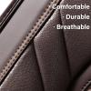 imageCoverado Car Seat Covers Full Set Faux Leather Seat Covers for Car Waterproof Car Seat Protectors 5 Seats Automotive Seat Covers Universal Fit for Most Cars SUV Trucks BlackampampWhiteBright Brown