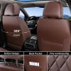 imageCoverado Car Seat Covers Full Set Faux Leather Seat Covers for Car Waterproof Car Seat Protectors 5 Seats Automotive Seat Covers Universal Fit for Most Cars SUV Trucks BlackampampWhiteACoffee