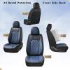 imageCoverado Car Seat Covers Full Set Faux Leather Seat Covers for Car Waterproof Car Seat Protectors 5 Seats Automotive Seat Covers Universal Fit for Most Cars SUV Trucks BlackampampWhiteABlackBlue