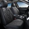 imageCoverado Car Seat Covers Full Set Faux Leather Seat Covers for Car Waterproof Car Seat Protectors 5 Seats Automotive Seat Covers Universal Fit for Most Cars SUV Trucks BlackampampWhiteBright Black