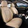 imageCoverado Car Seat Covers Full Set Faux Leather Seat Covers for Car Waterproof Car Seat Protectors 5 Seats Automotive Seat Covers Universal Fit for Most Cars SUV Trucks BlackampampWhiteABeige