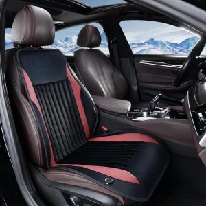 imageCoverado Car Seat Covers Front Seat Luxury Faux Leather Seat Cover for Cars Driver Car Seat Protector Waterproof Front Seat Cushion Winter Seat Cover Universal Fit Most Cars1PCS BlackBlackRed