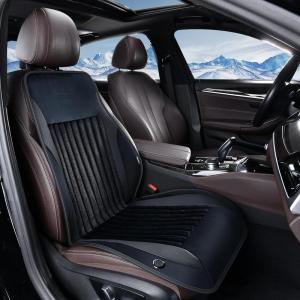 imageCoverado Car Seat Covers Front Seat Luxury Faux Leather Seat Cover for Cars Driver Car Seat Protector Waterproof Front Seat Cushion Winter Seat Cover Universal Fit Most Cars1PCS BlackBlack