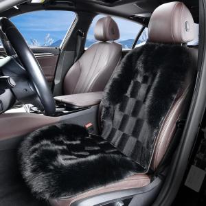 imageCoverado Car Seat Covers Front Seat Luxury Faux Leather Seat Cover for Cars Driver Car Seat Protector Waterproof Front Seat Cushion Winter Seat Cover Universal Fit Most Cars1PCS BlackBlackPlush seat covers