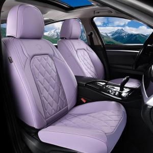 imageCoverado Car Seat Covers Full Set Faux Leather Seat Covers for Car Waterproof Car Seat Protectors 5 Seats Automotive Seat Covers Universal Fit for Most Cars SUV Trucks BlackampampWhiteAPurple