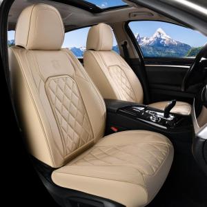 imageCoverado Car Seat Covers Full Set Faux Leather Seat Covers for Car Waterproof Car Seat Protectors 5 Seats Automotive Seat Covers Universal Fit for Most Cars SUV Trucks BlackampampWhiteABeige