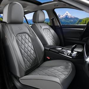imageCoverado Car Seat Covers Full Set Faux Leather Seat Covers for Car Waterproof Car Seat Protectors 5 Seats Automotive Seat Covers Universal Fit for Most Cars SUV Trucks BlackampampWhiteAGray