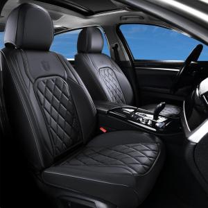 imageCoverado Car Seat Covers Full Set Faux Leather Seat Covers for Car Waterproof Car Seat Protectors 5 Seats Automotive Seat Covers Universal Fit for Most Cars SUV Trucks BlackampampWhiteABlack