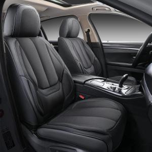 imageCoverado Car Seat Covers Full Set Faux Leather Seat Covers for Car Waterproof Car Seat Protectors 5 Seats Automotive Seat Covers Universal Fit for Most Cars SUV Trucks BlackampampWhiteFabricBlack