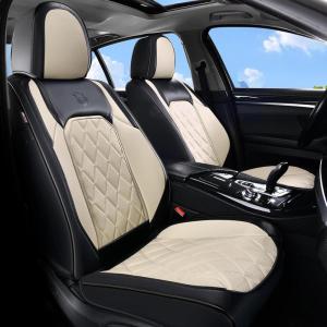 imageCoverado Car Seat Covers Full Set Faux Leather Seat Covers for Car Waterproof Car Seat Protectors 5 Seats Automotive Seat Covers Universal Fit for Most Cars SUV Trucks BlackampampWhiteABlackWhite