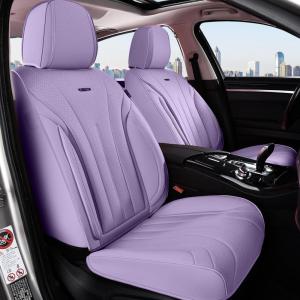 imageCoverado Car Seat Covers Full Set Universal Seat Cover for Cars Luxury Faux Leather Seat Covers Car Seat Protector Waterproof Automotive Seat Cover Car Seat Cushions Fit for Most Cars GrayampampPinkPurple