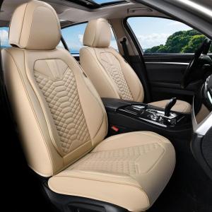 imageCoverado Front Seat Covers 2 Pieces Universal Seat Cover for Cars Breathable Nappa Leather Waterproof Car Seat Cover Car Seat Protector Driver Seat Cover Auto Seat Covers Fit for Cars BeigeBeige