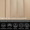 imageCoverado Car Seat Covers Beige Backseat Cover for Dogs Car Seat Protector for Back Seat Car Seat Cushion Nappa Leather 3Pieces Waterproof Seat Covers Carseat Cover Universal Fit for Most CarsBeige