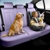 imageCoverado Car Seat Covers Beige Backseat Cover for Dogs Car Seat Protector for Back Seat Car Seat Cushion Nappa Leather 3Pieces Waterproof Seat Covers Carseat Cover Universal Fit for Most CarsPurple