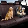 imageCoverado Car Seat Covers Beige Backseat Cover for Dogs Car Seat Protector for Back Seat Car Seat Cushion Nappa Leather 3Pieces Waterproof Seat Covers Carseat Cover Universal Fit for Most CarsBrown