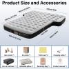 imageCoverado SUV Air Mattress with Wireless Builtin Pump ampamp Pillows Durable Thickened 300D Oxford Fabric Car Air Bed for Camping Quick Easy SetUp Universal Air Mattress for SUVs MinivansGreyflocked Fabric Pump With Light Function