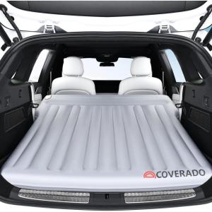 imageCoverado SUV Air Mattress with Wireless Builtin Pump ampamp Pillows Durable Thickened 300D Oxford Fabric Car Air Bed for Camping Quick Easy SetUp Universal Air Mattress for SUVs MinivansGrey Doublesided Oxford 