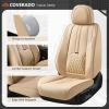 imageCoverado Car Seat Covers Front and Back Seat Covers Universal Seat Cover for Cars with Lumbar Support Faux Leather Car Seat Protector Waterproof Car Seat Cushions Fit for Most Vehicles BlueampampBlackBeige
