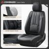 imageCoverado Car Seat Covers Front and Back Seat Covers Universal Seat Cover for Cars with Lumbar Support Faux Leather Car Seat Protector Waterproof Car Seat Cushions Fit for Most Vehicles BlueampampBlackBlack
