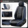 imageCoverado Car Seat Covers Front and Back Seat Covers Universal Seat Cover for Cars with Lumbar Support Faux Leather Car Seat Protector Waterproof Car Seat Cushions Fit for Most Vehicles BlueampampBlackBlueBlack