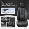 imageCoverado Car Seat Covers Front and Back Seat Covers Universal Seat Cover for Cars with Lumbar Support Faux Leather Car Seat Protector Waterproof Car Seat Cushions Fit for Most Vehicles BlueampampBlackBlack