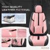 imageCoverado Car Seat Covers Front and Back Seat Covers Universal Seat Cover for Cars with Lumbar Support Faux Leather Car Seat Protector Waterproof Car Seat Cushions Fit for Most Vehicles BlueampampBlackBlackPink