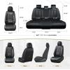 imageCoverado Car Seat Covers Front and Back Seat Covers Universal Seat Cover for Cars with Lumbar Support Faux Leather Car Seat Protector Waterproof Car Seat Cushions Fit for Most Vehicles BlueampampBlackBlack