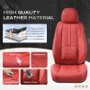 imageCoverado Car Seat Covers Front and Back Seat Covers Universal Seat Cover for Cars with Lumbar Support Faux Leather Car Seat Protector Waterproof Car Seat Cushions Fit for Most Vehicles BlueampampBlackRed