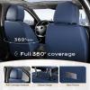 imageCoverado Car Seat Covers Front and Back Seat Covers Universal Seat Cover for Cars with Lumbar Support Faux Leather Car Seat Protector Waterproof Car Seat Cushions Fit for Most Vehicles BlueampampBlackBlueBlack