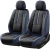 imageCoverado Car Seat Covers Front and Back Seat Covers Universal Seat Cover for Cars with Lumbar Support Faux Leather Car Seat Protector Waterproof Car Seat Cushions Fit for Most Vehicles BlueampampBlackBlueBlack