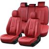 imageCoverado Car Seat Covers Front and Back Seat Covers Universal Seat Cover for Cars with Lumbar Support Faux Leather Car Seat Protector Waterproof Car Seat Cushions Fit for Most Vehicles BlueampampBlackRed