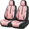 imageCoverado Car Seat Covers Front and Back Seat Covers Universal Seat Cover for Cars with Lumbar Support Faux Leather Car Seat Protector Waterproof Car Seat Cushions Fit for Most Vehicles BlueampampBlackBlackPink