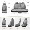 imageCoverado Car Seat Covers Front and Back Seat Covers Universal Seat Cover for Cars with Lumbar Support Faux Leather Car Seat Protector Waterproof Car Seat Cushions Fit for Most Vehicles BlueampampBlackGray