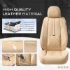 imageCoverado Car Seat Covers Front and Back Seat Covers Universal Seat Cover for Cars with Lumbar Support Faux Leather Car Seat Protector Waterproof Car Seat Cushions Fit for Most Vehicles BlueampampBlackBeige