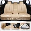 imageCoverado Car Seat Covers Front and Back Seat Covers Universal Seat Cover for Cars with Lumbar Support Faux Leather Car Seat Protector Waterproof Car Seat Cushions Fit for Most Vehicles BlueampampBlackBeige